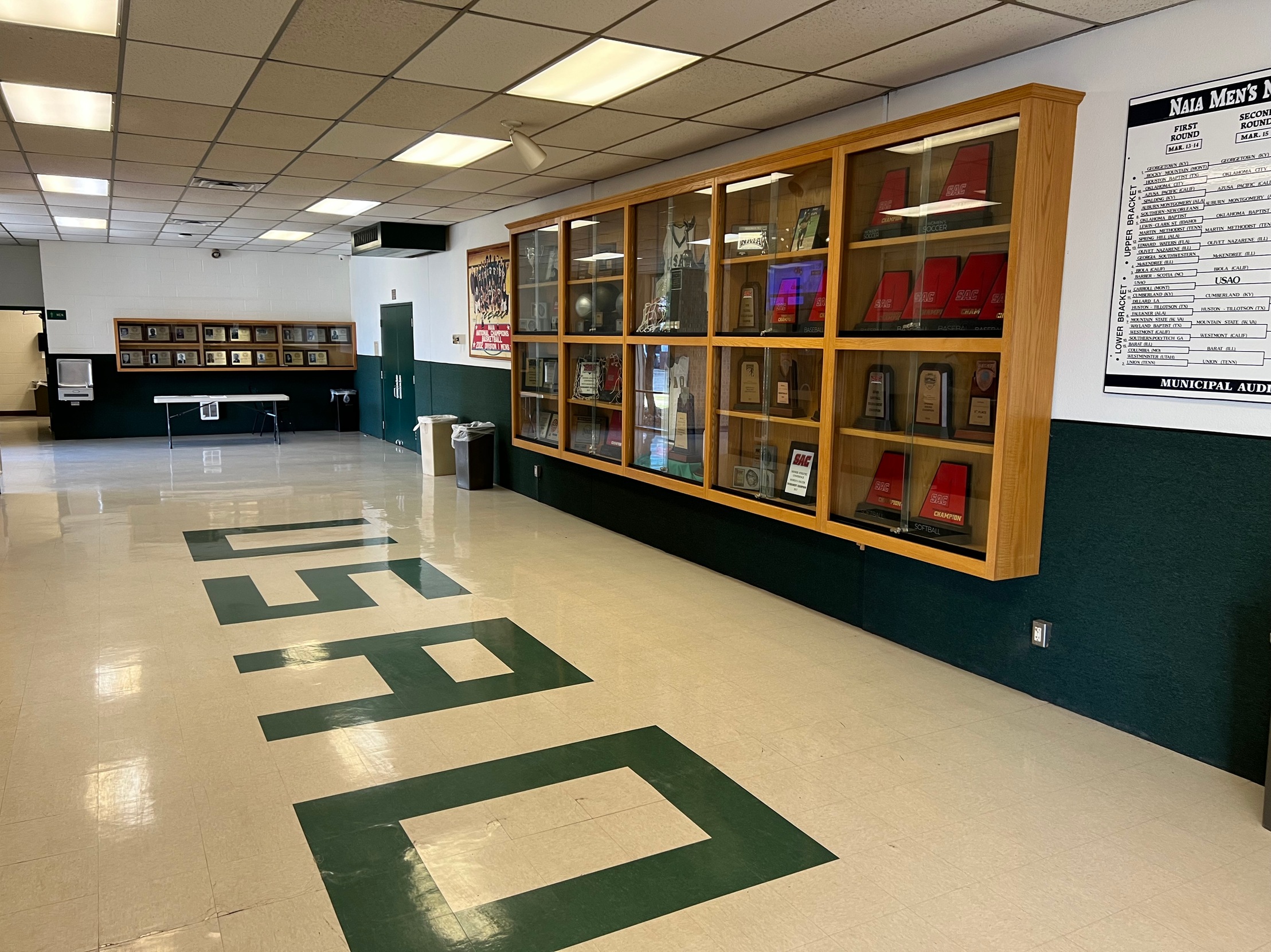 drover FieldHouse lobby with trophy cases